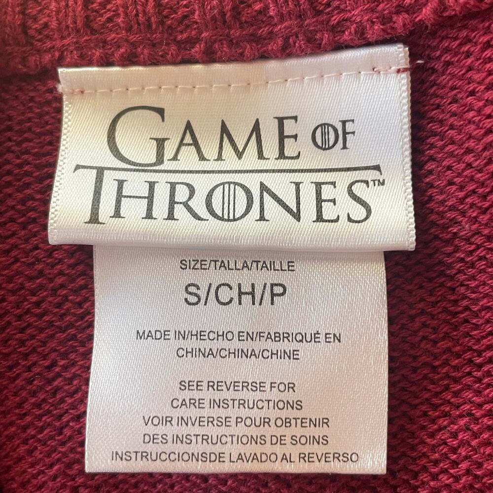 Game of Thrones I Drink and I Know Things Ugly Christmas Sweater Red Size Small - Picture 8 of 10
